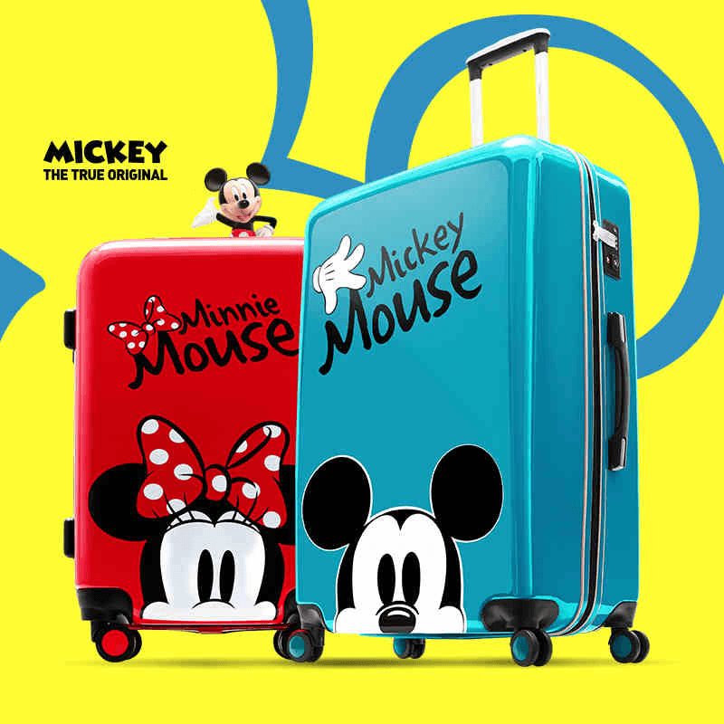 Disney Mickey Mouse Rolling Suitcases 3 Piece Set Rose Gold