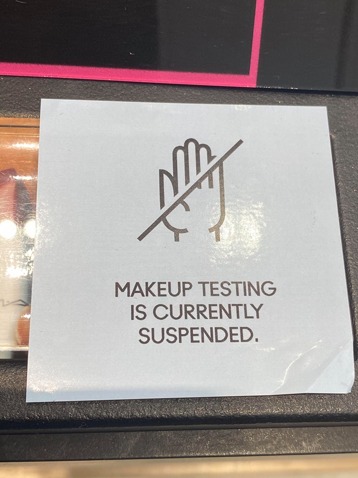 Makeup Testing Suspended MAC