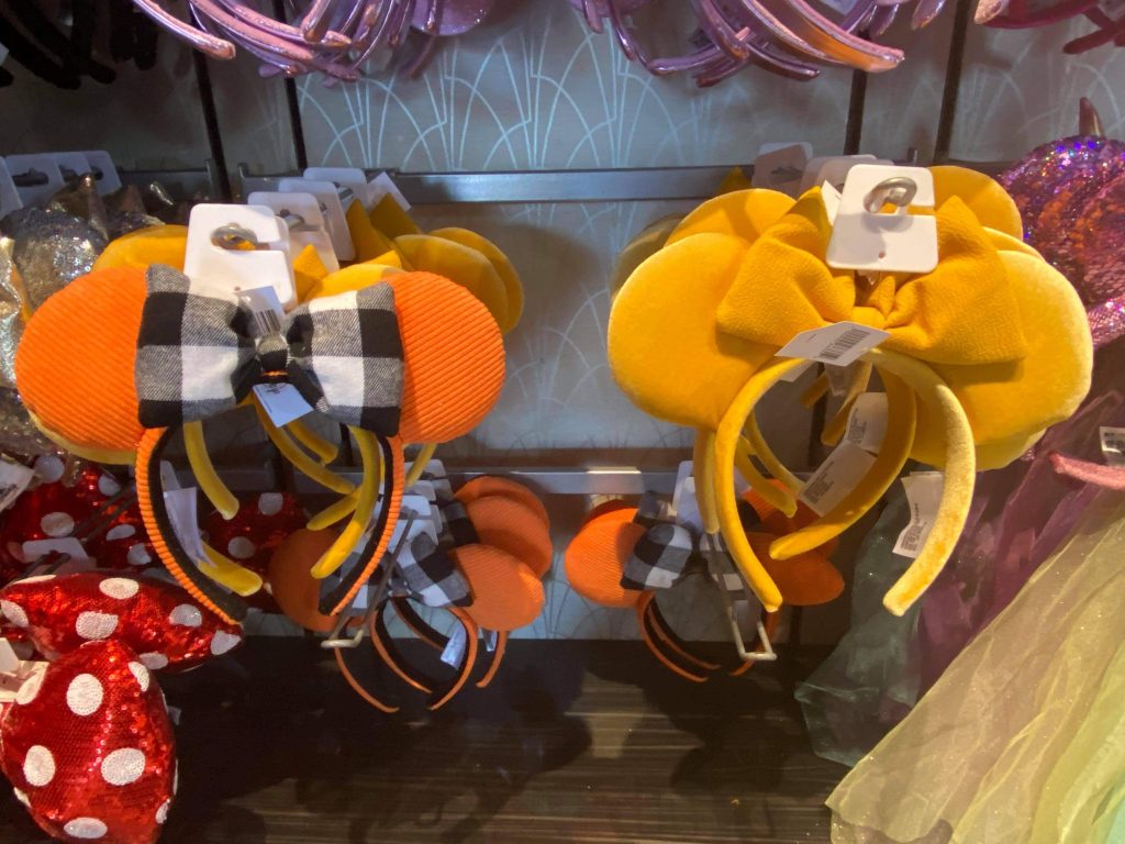 Black and Orange Plaid Fall Plaid Disney inspired ears
