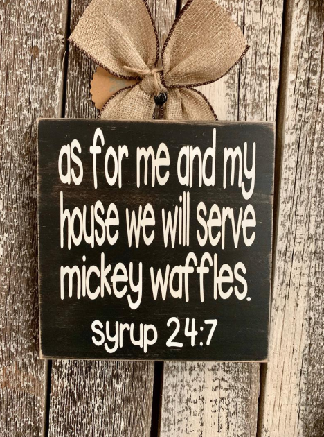 mickey waffles sign