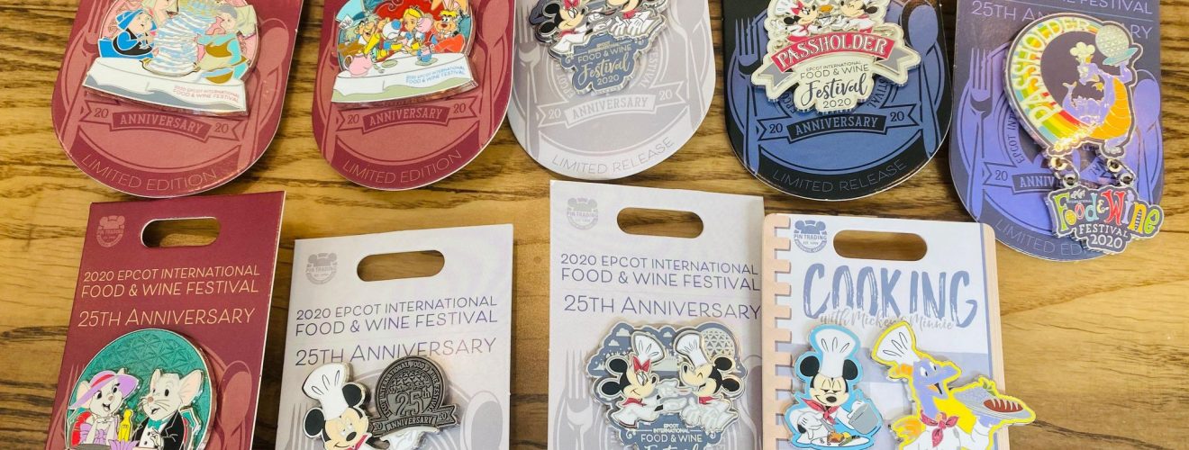 food and wine pin collection