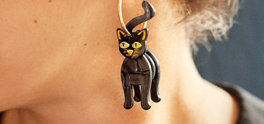 black cat earrings