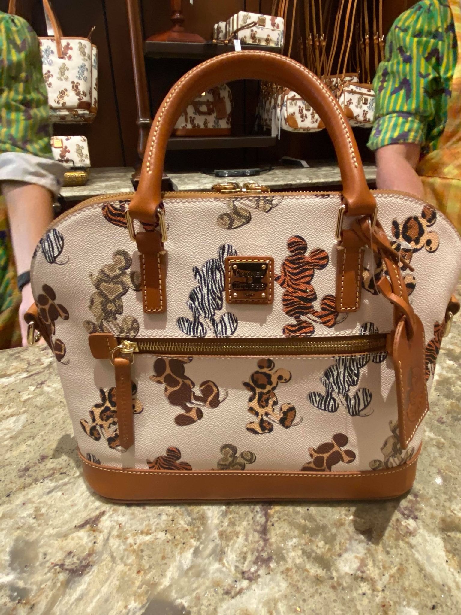 Dooney & Bourke Zebra Printed Domed Satchel Bag