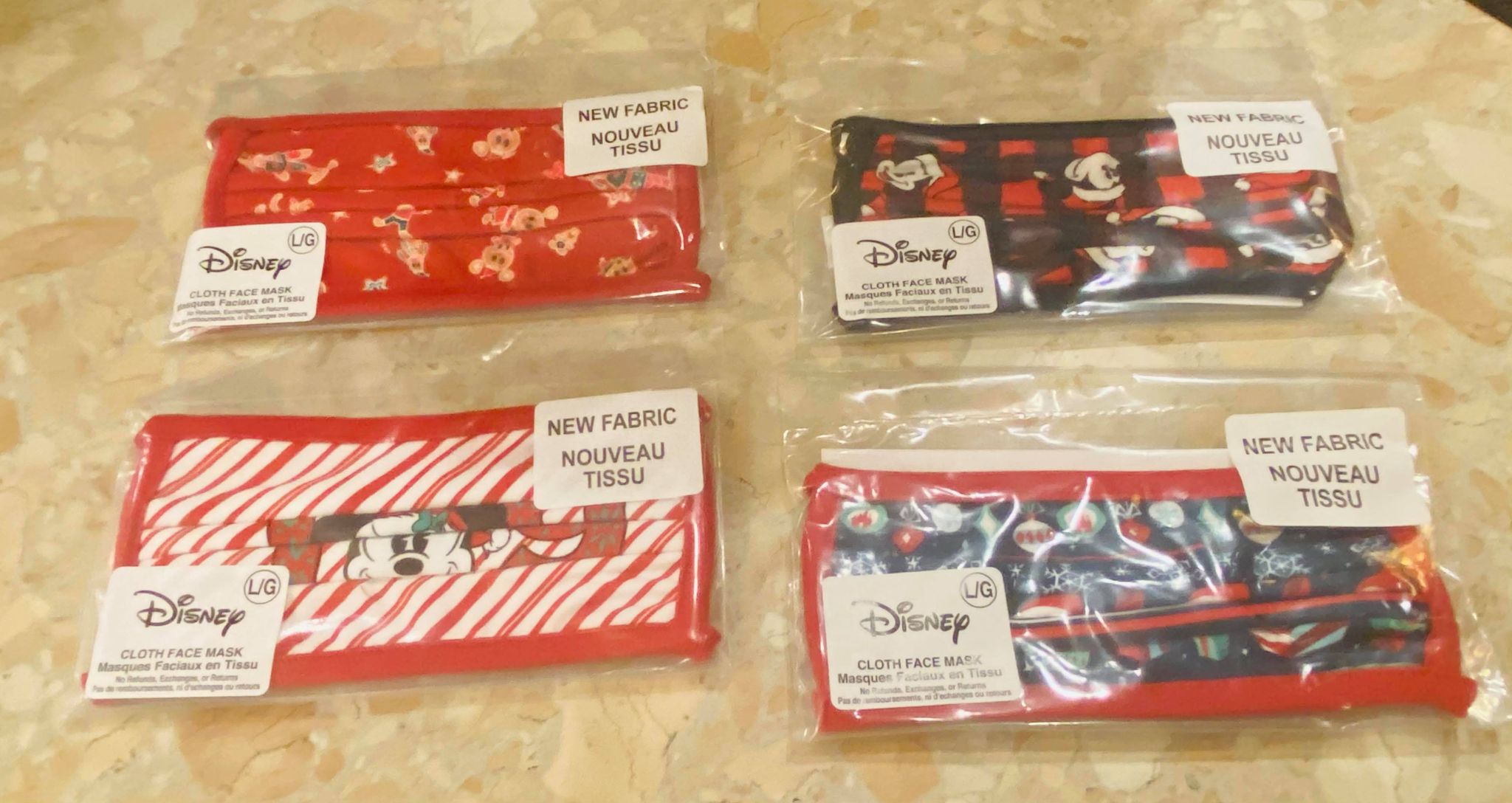 disney Christmas face masks