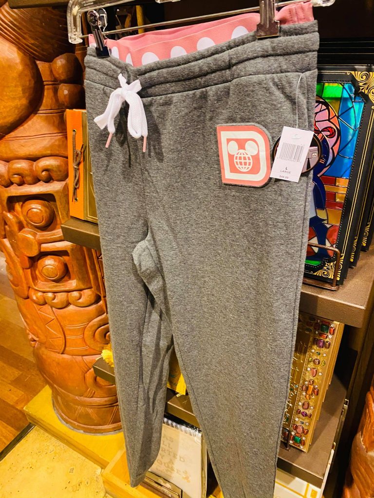 Gray and coral jogger pants