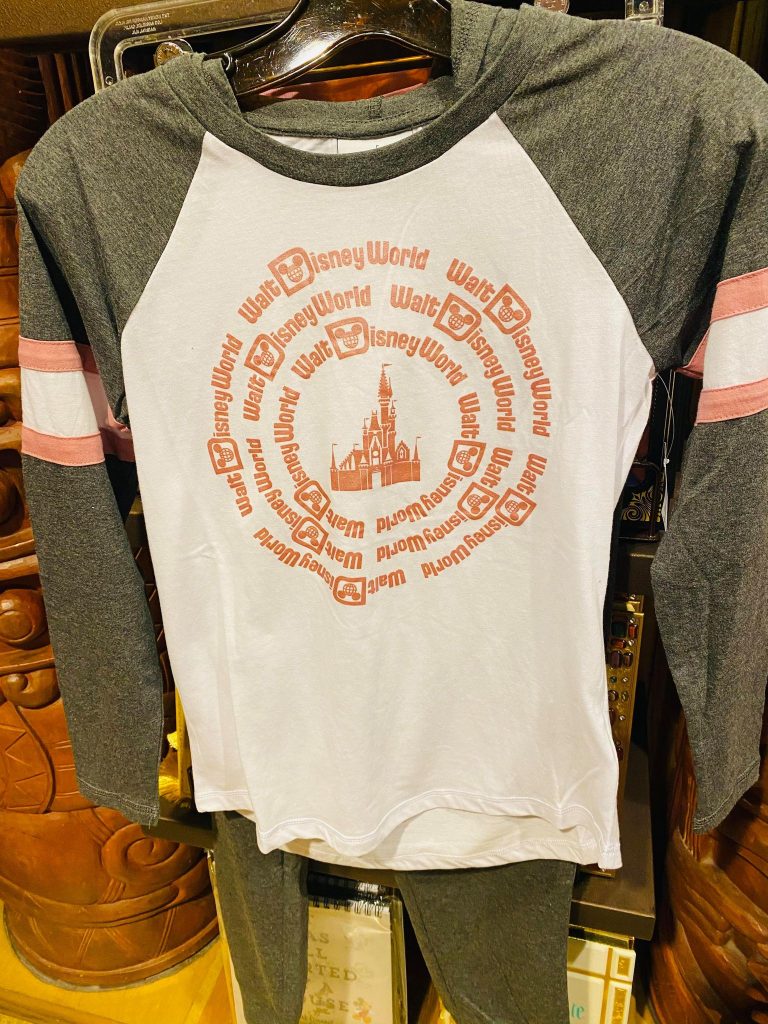 Gray and coral hooded Walt Disney World sweatshirt