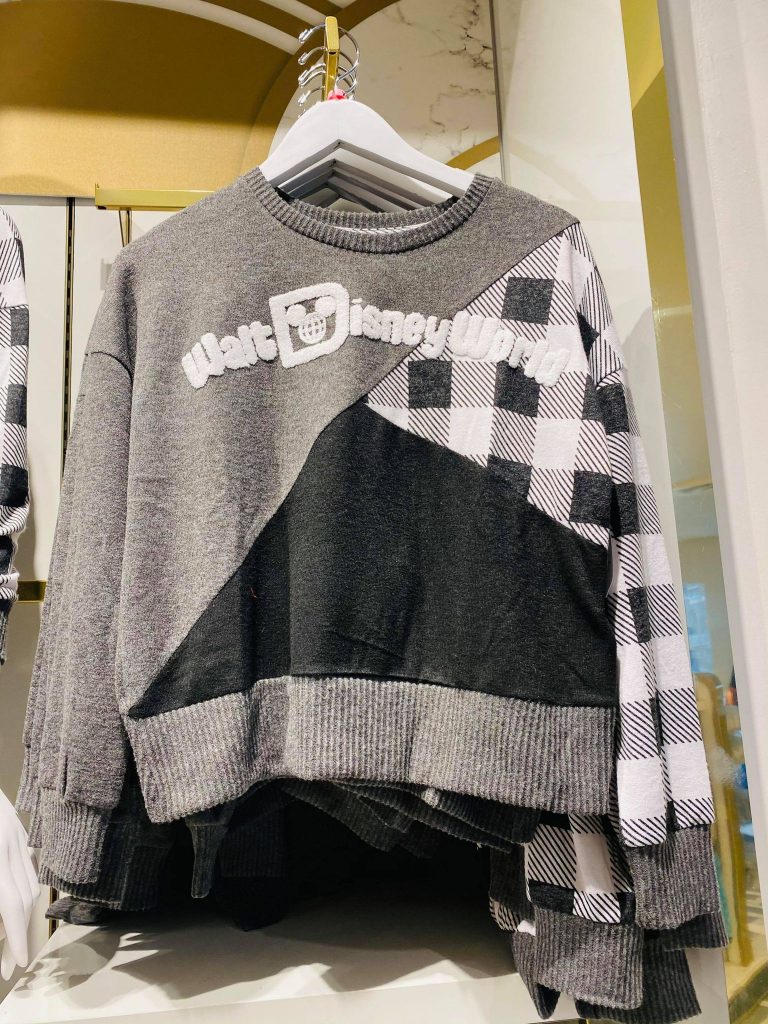 Disney Black & White Plaid Sweater