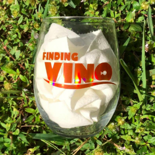 Finding Vino Wine glass