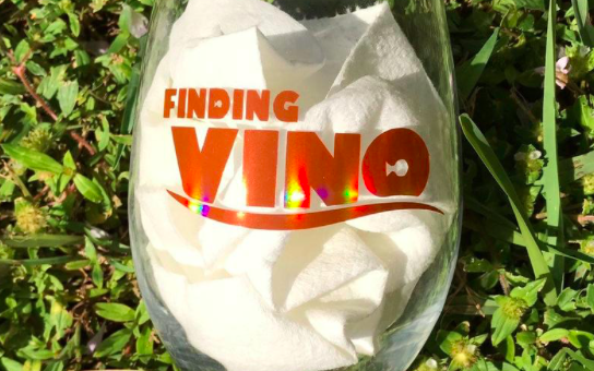 Finding Vino Wine glass