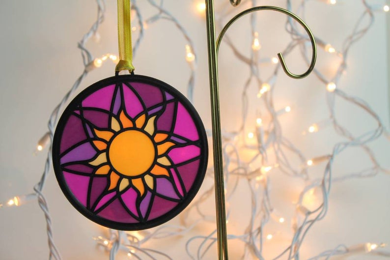 stained glass disney ornament