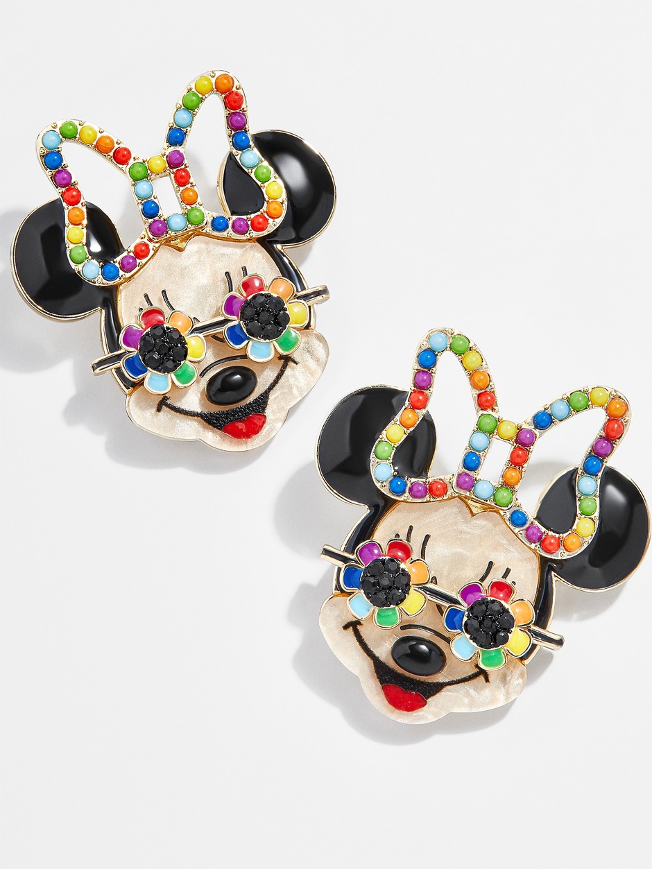 rainbow minnie earrings