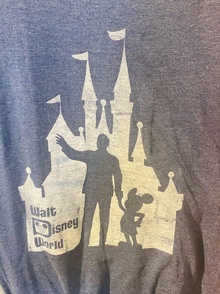 Disney Adult Shirt - Walt and Mickey Partners Statue Castle