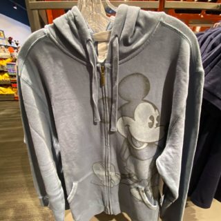Gray plush velour Mickey hoodie