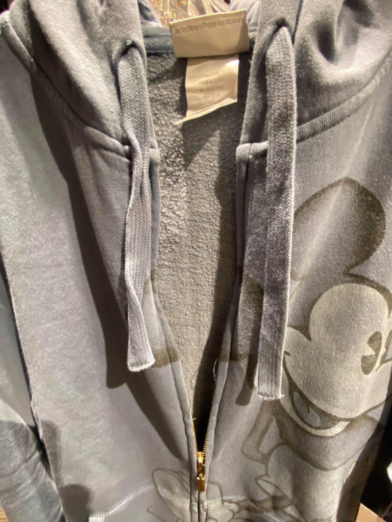 Gray plush velour Mickey hoodie