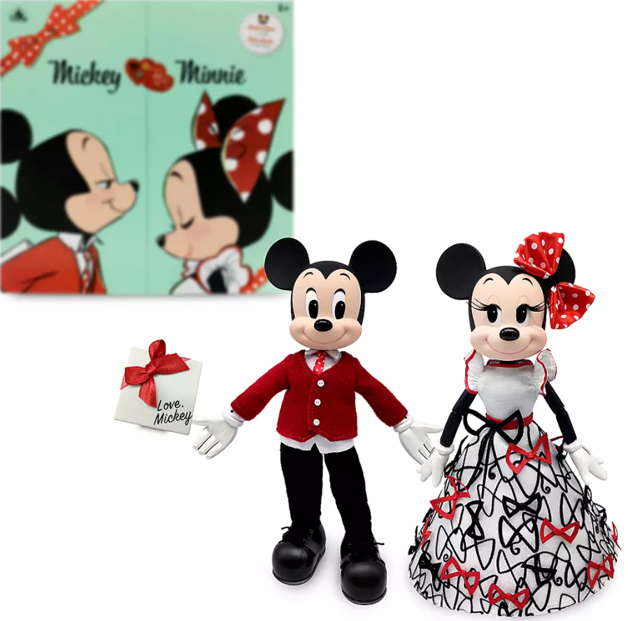 Mickey and Minnie Valentine's Day Doll Set