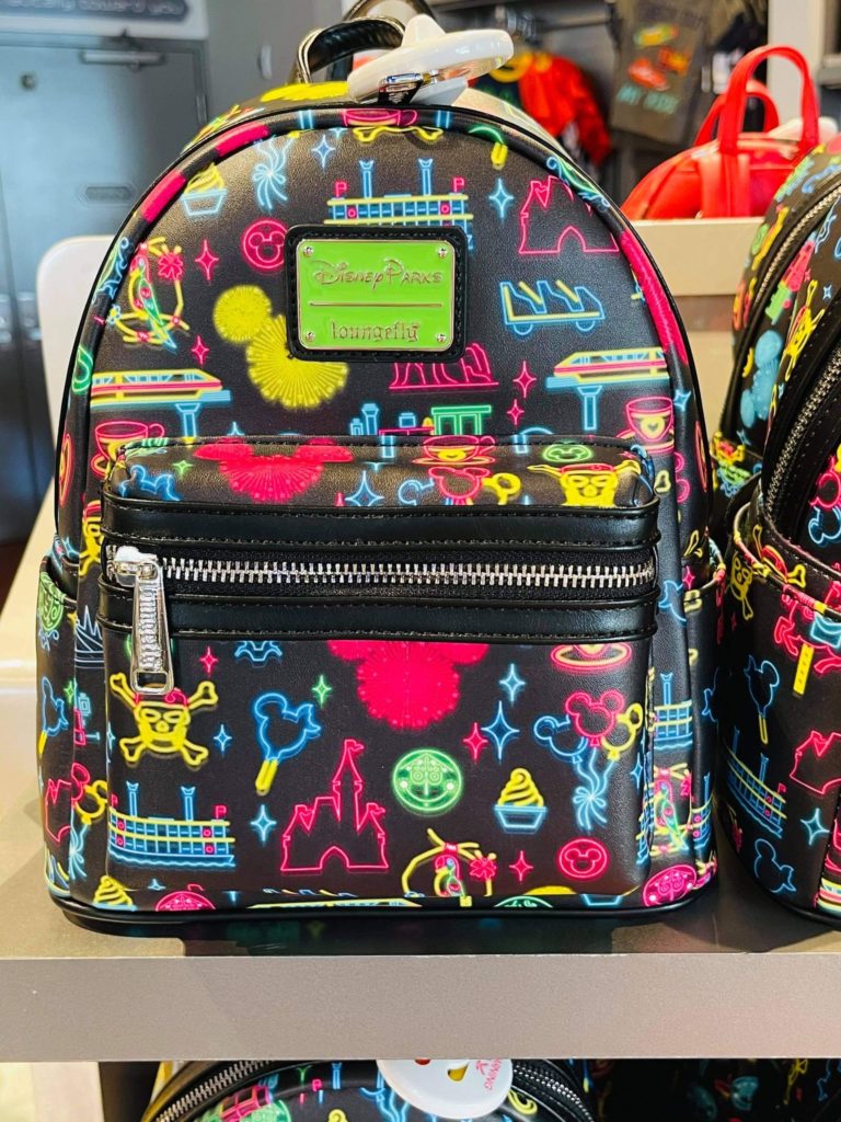 Loungefly Disney Parks Neon Mini Backpack Park Life Attraction Icons