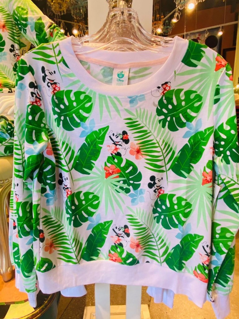 tropical mickey and minnie pullover